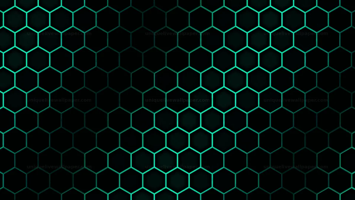 Electric hexagonal energy background shows glowing hexagonal shapes