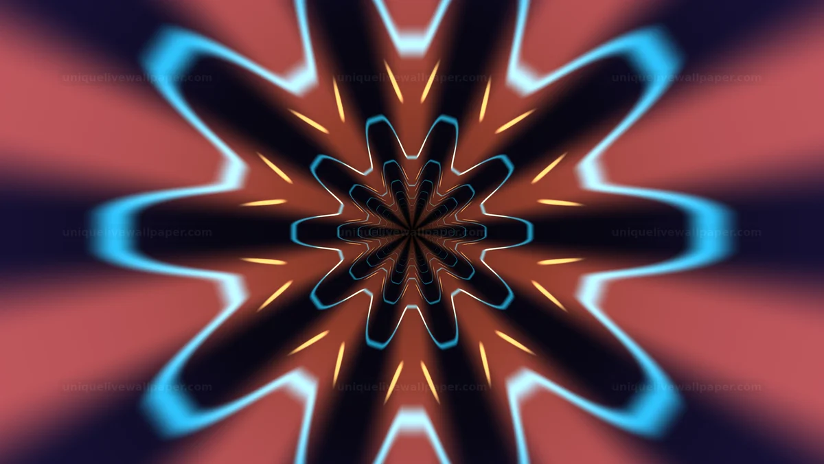 Neon Kaleidoscopic Portal Tunnel Seamless Loop