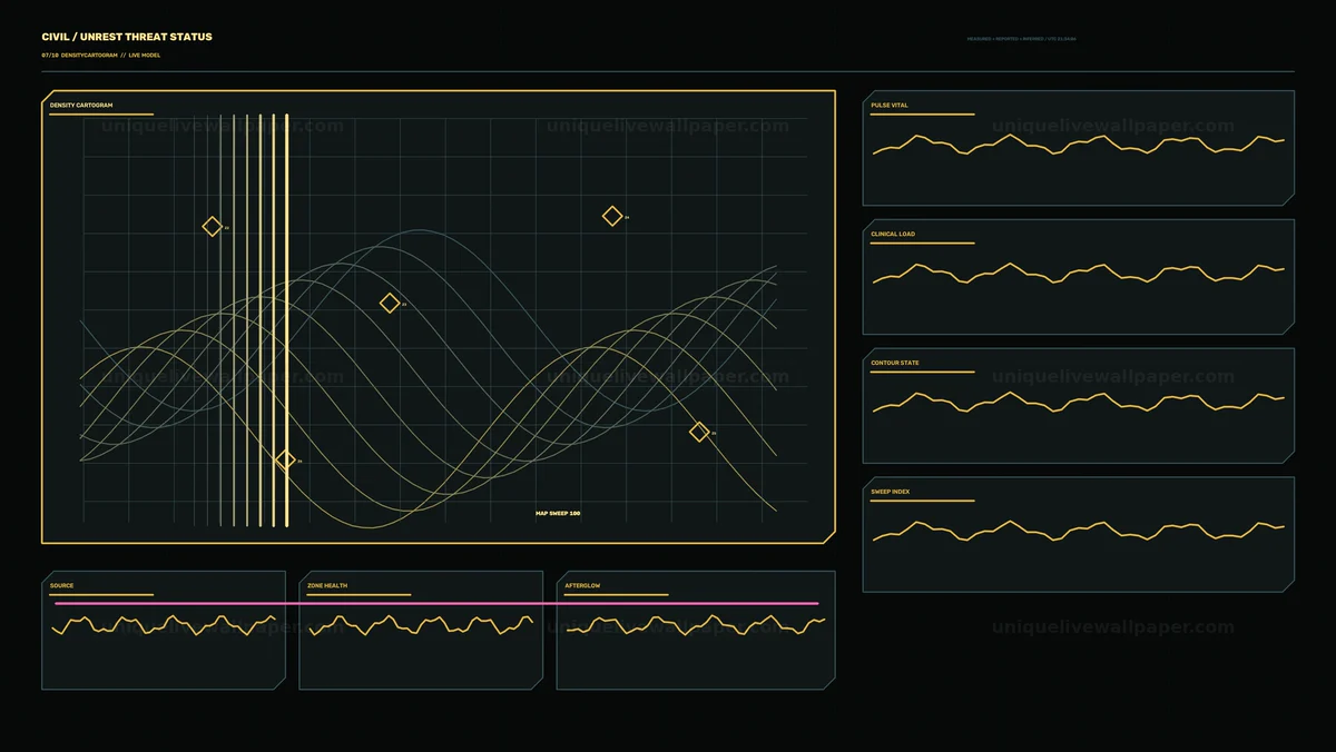 Watermarked thumbnail for Civil Unrest Threat Analytics HUD Seamless Loop