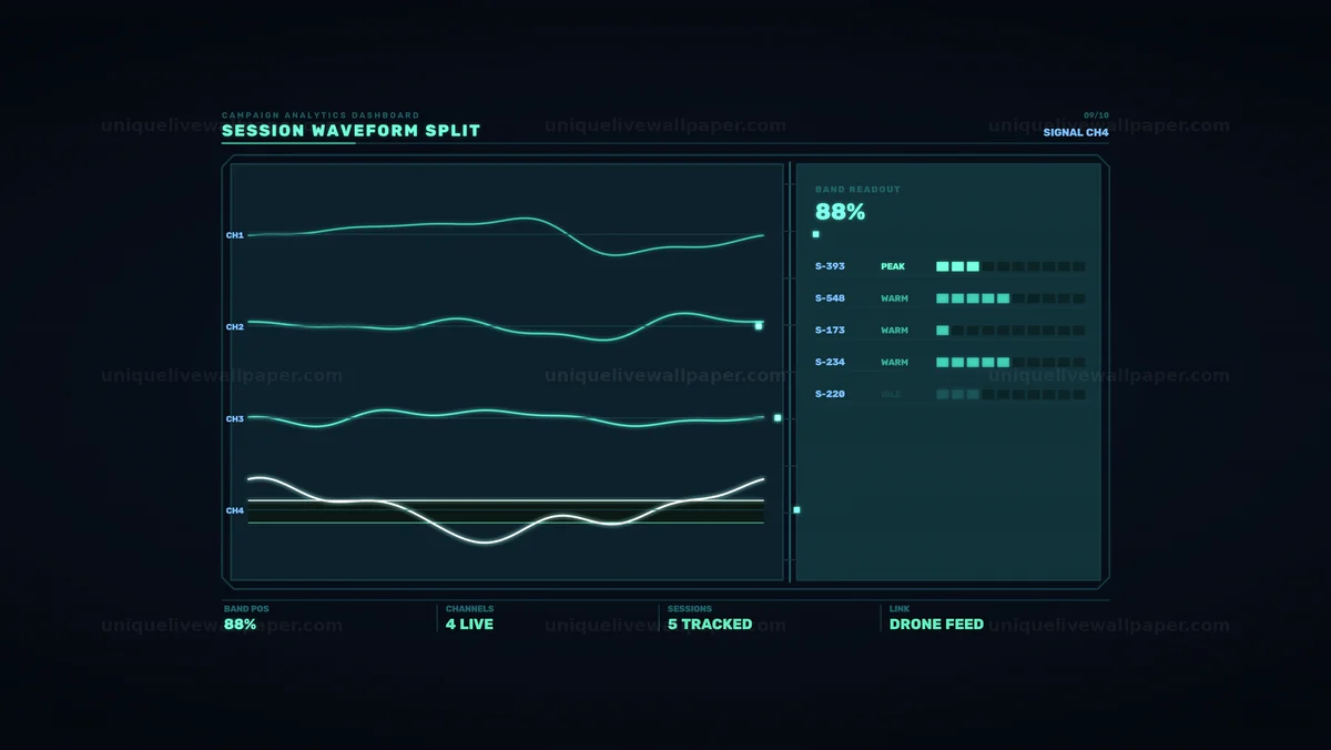 Campaign Analytics Dashboard HUD Interface Seamless Loop
