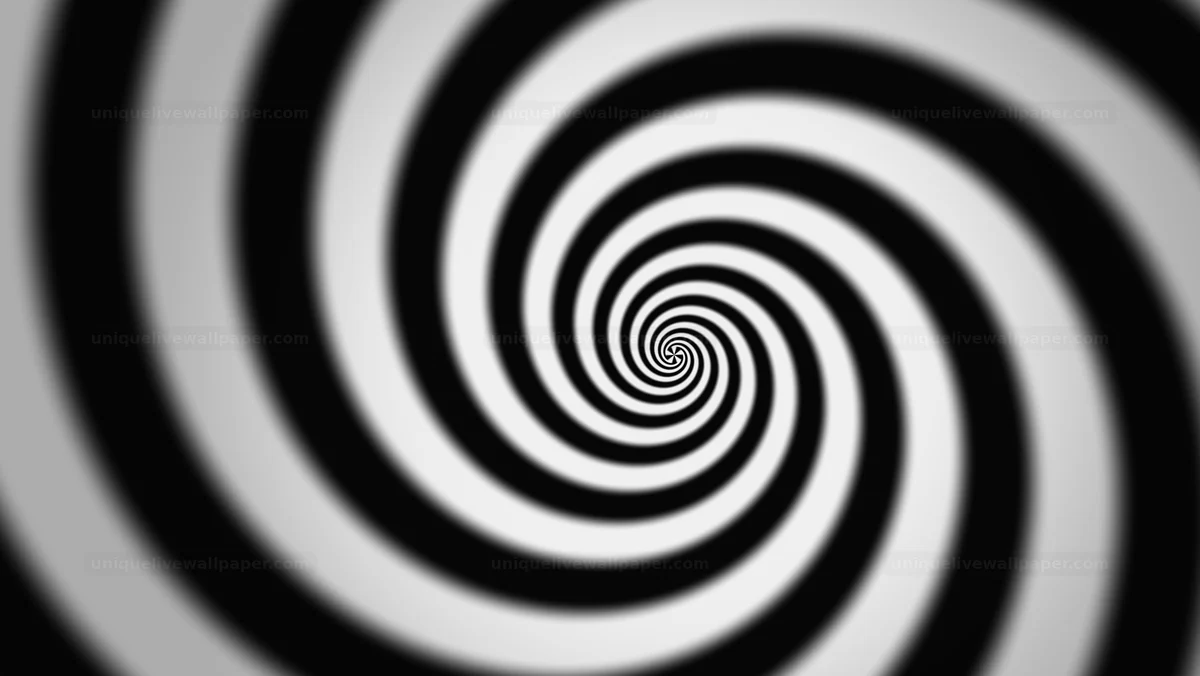 Black and White Rotating Spiral Background Seamless Loop