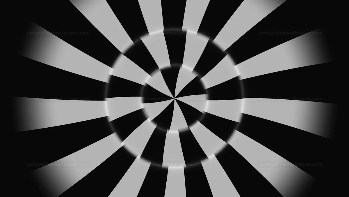 Black and White Rotating Pinwheel Background Seamless Loop