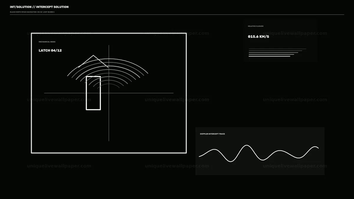 Watermarked thumbnail for Black and White Space Navigation HUD Seamless Loop