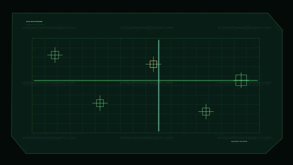 Watermarked thumbnail for Futuristic Grid Tracking HUD Seamless Loop
