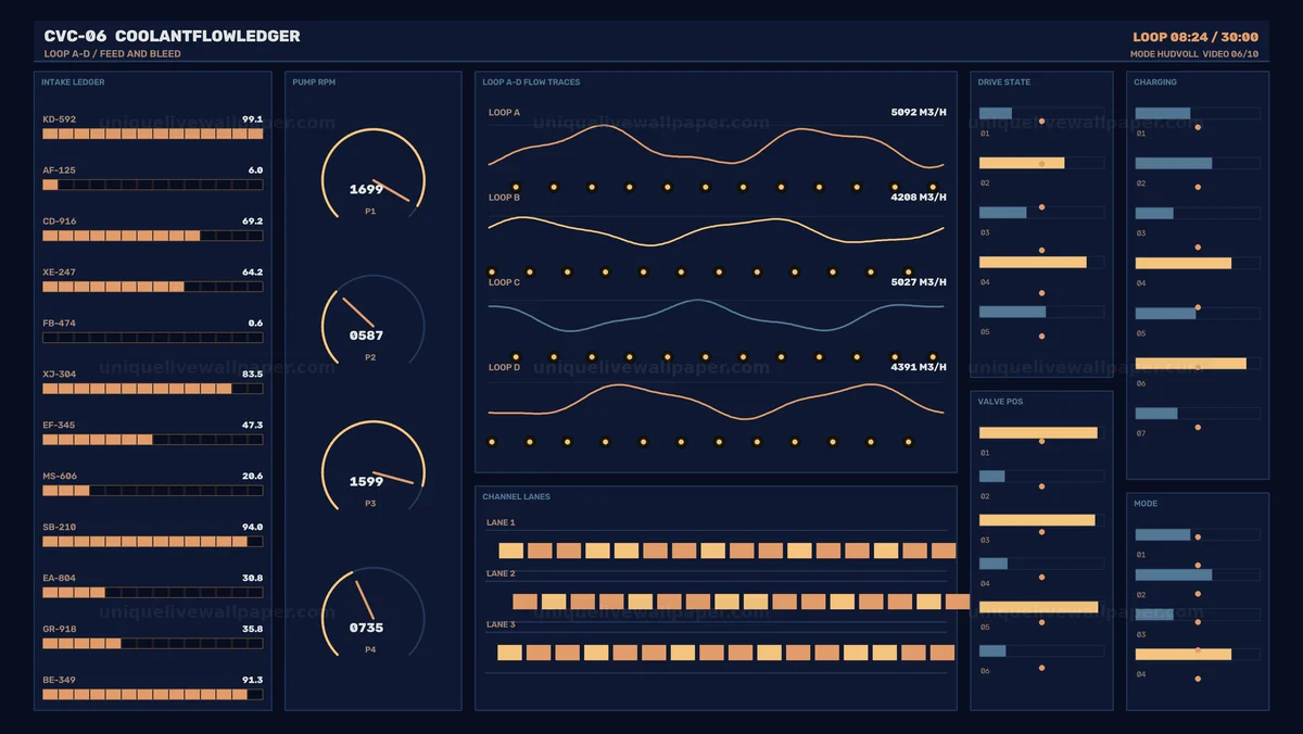 Industrial Coolant Flow Control Dashboard Seamless Loop