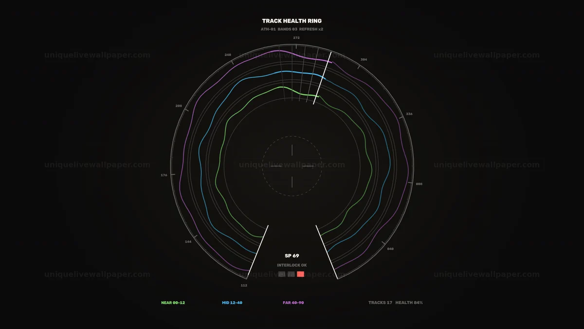 Watermarked thumbnail for Automated Track Health Ring HUD Seamless Loop