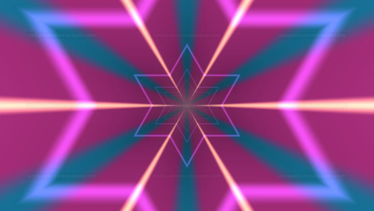 Neon Geometric Star Tunnel Seamless Loop