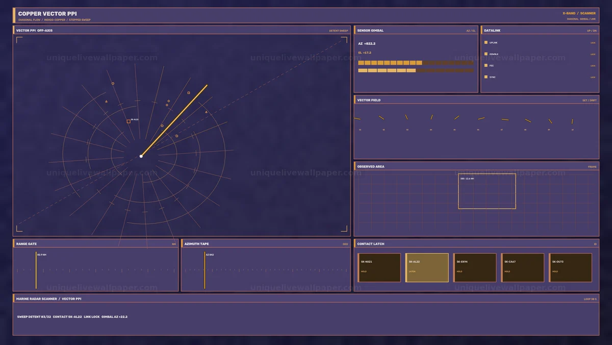 Watermarked thumbnail for Marine Radar Vector PPI HUD Seamless Loop