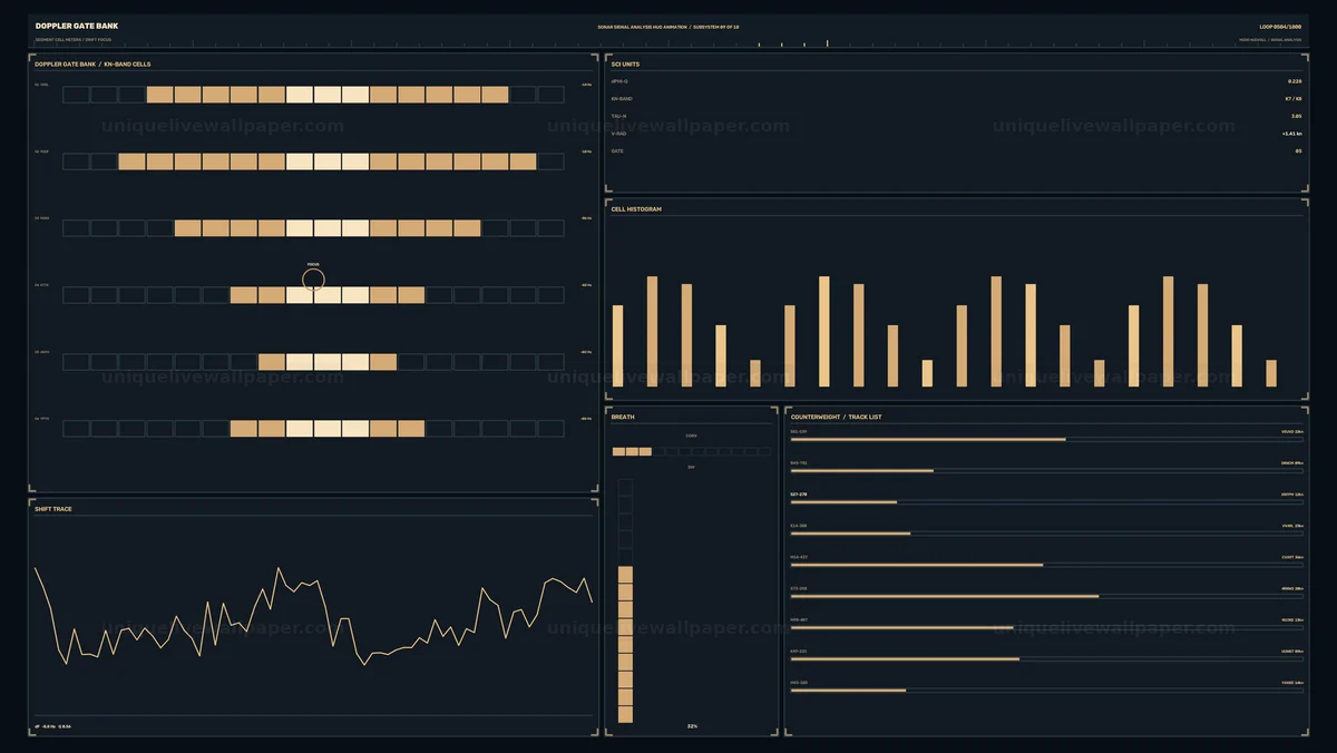 Sonar Signal Analysis HUD Seamless Loop