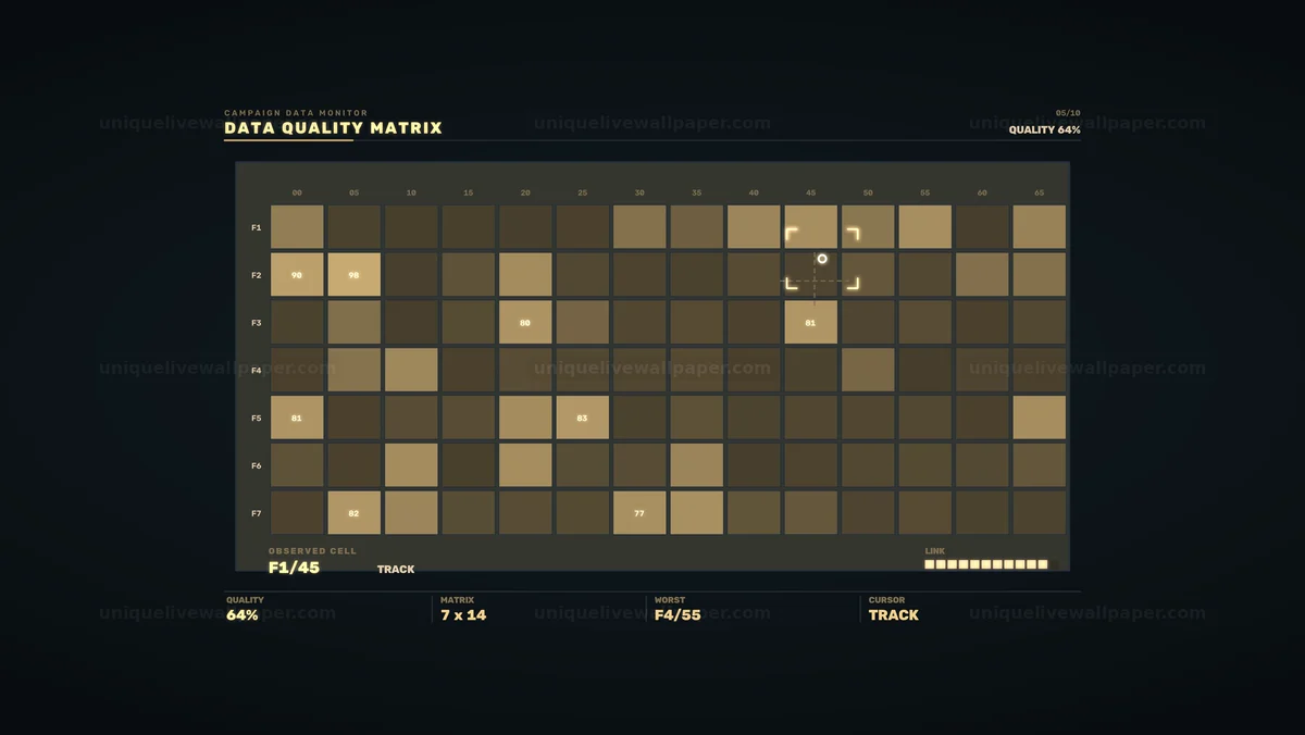 Campaign Data Quality Matrix HUD Seamless Loop