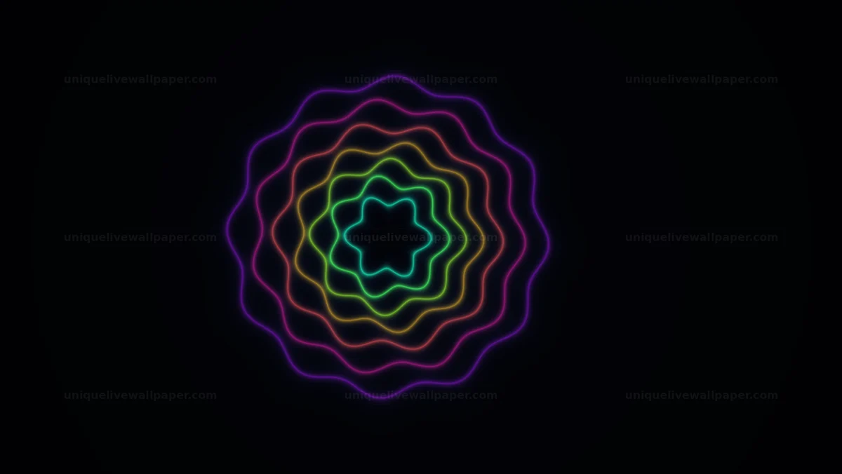 Abstract Neon Mandala Bloom Seamless Loop