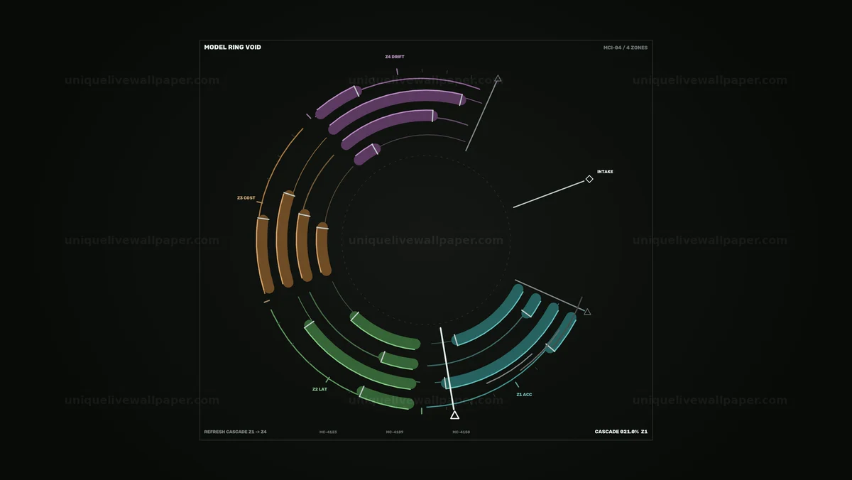 AI Model Comparison HUD Circular Metrics Seamless Loop