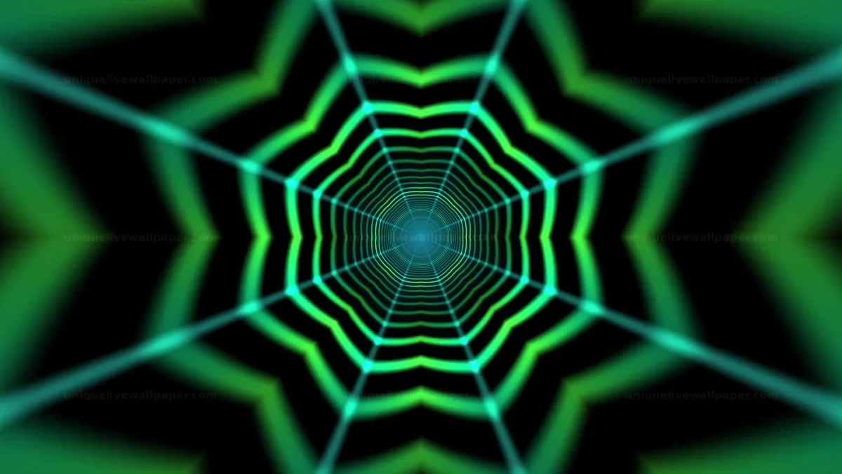 Watermarked thumbnail for Neon Green Geometric Tunnel Seamless Loop