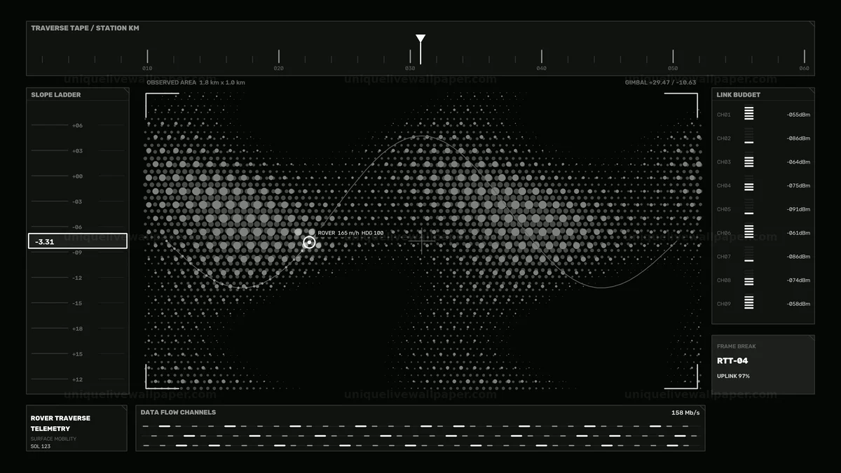 Planetary Rover Telemetry HUD Seamless Loop