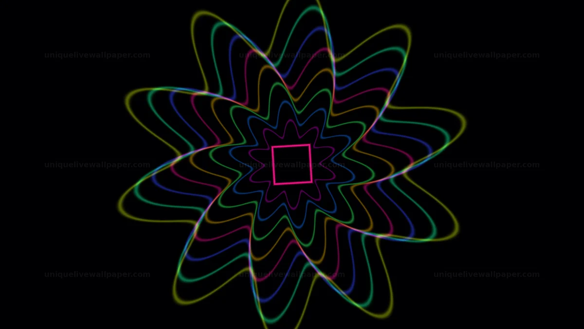 Watermarked thumbnail for Dark Neon Mandala Background Seamless Loop