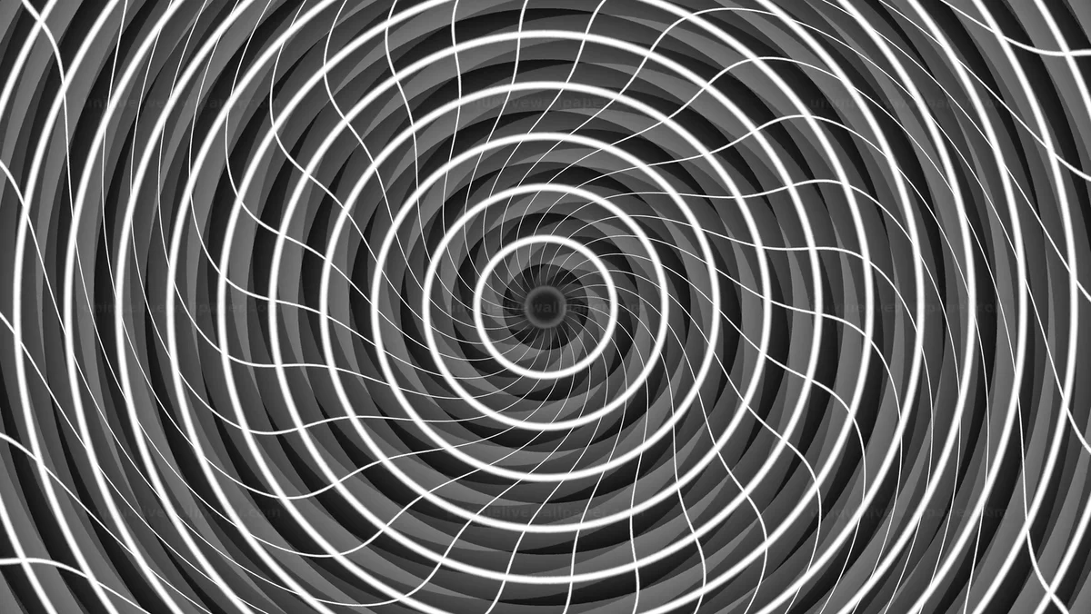 Black And White Warped Spiral Grid Background — Black and white spiral