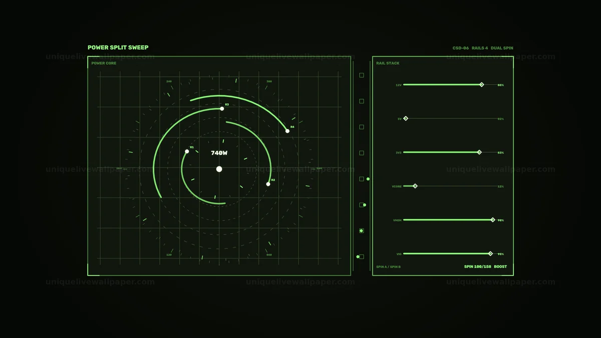 Futuristic Power Status HUD Seamless Loop