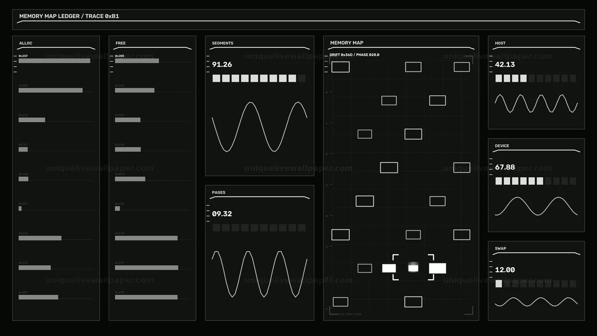 Watermarked thumbnail for Memory Map System Diagnostics HUD Seamless Loop