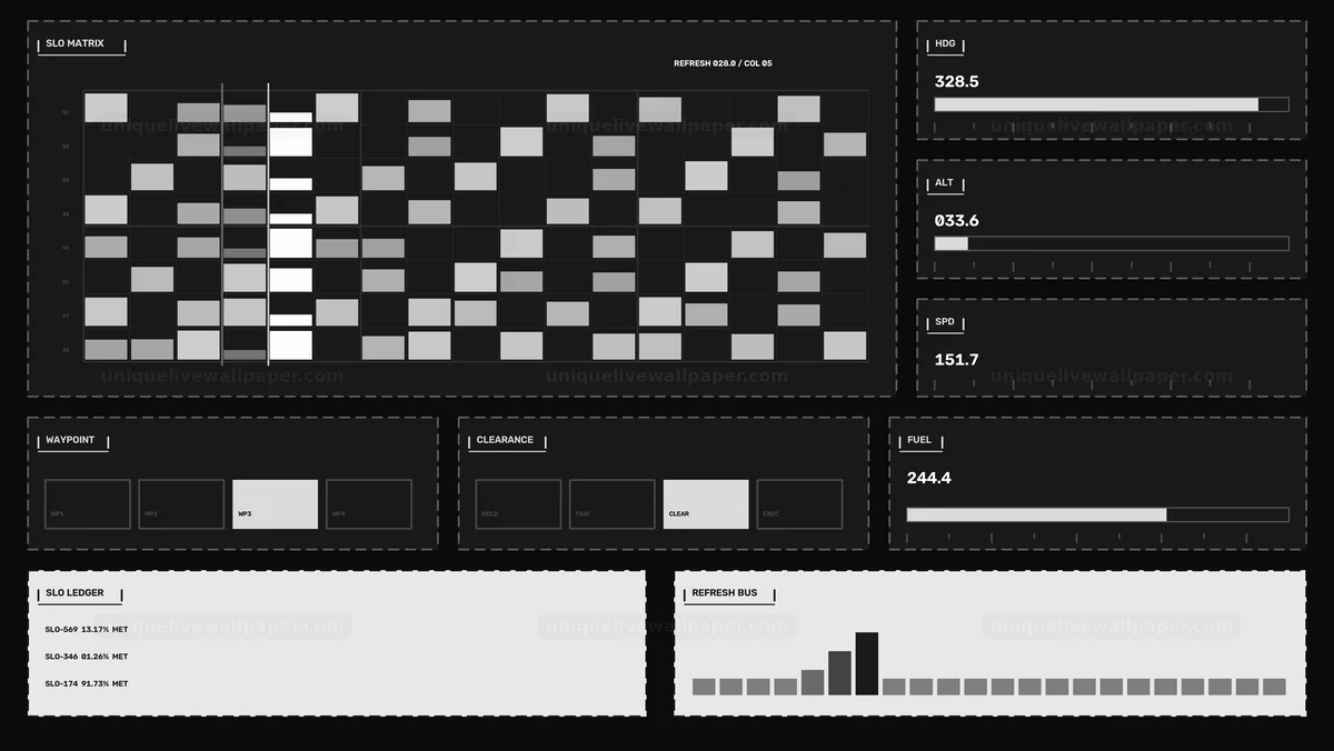 Watermarked thumbnail for Monochrome Aircraft Navigation HUD Dashboard