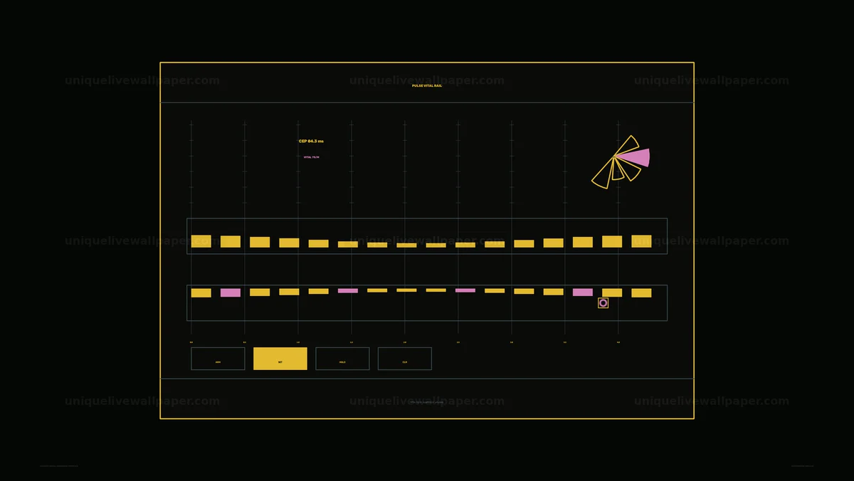 Acoustic Signal Monitoring HUD with Pulse Bars Seamless Loop
