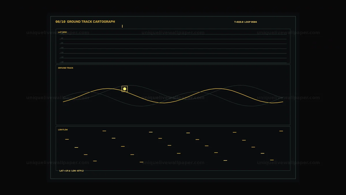 Sci-Fi Spacecraft Navigation HUD Seamless Loop
