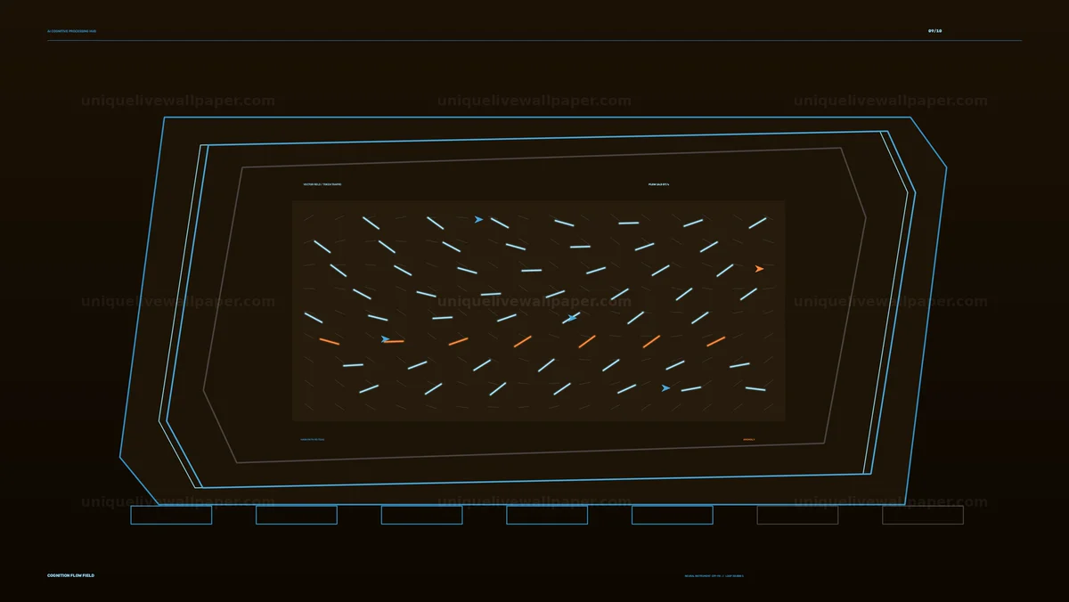 AI Cognitive Processing HUD Flow Field Seamless Loop