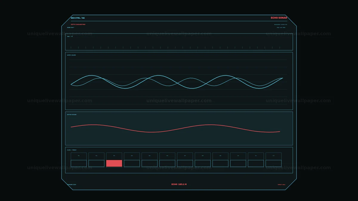 Futuristic Data Control HUD with Waveform Graphs