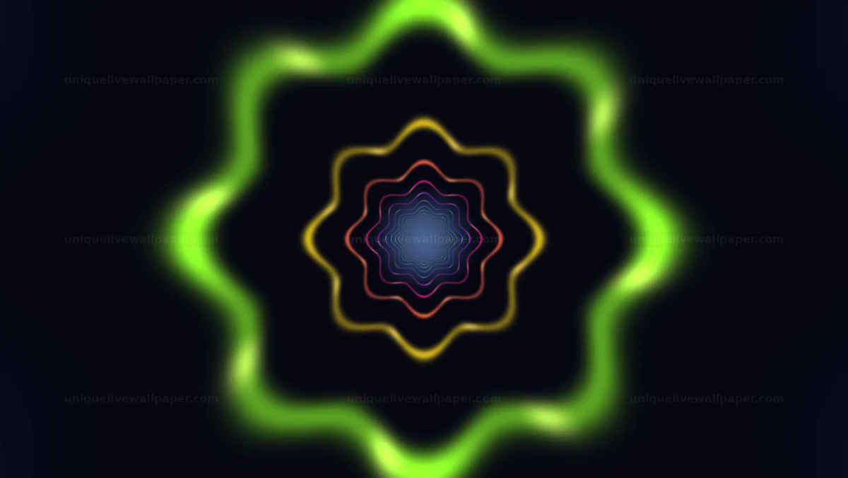 Watermarked thumbnail for Neon Concentric Warp Field Overlay Seamless Loop