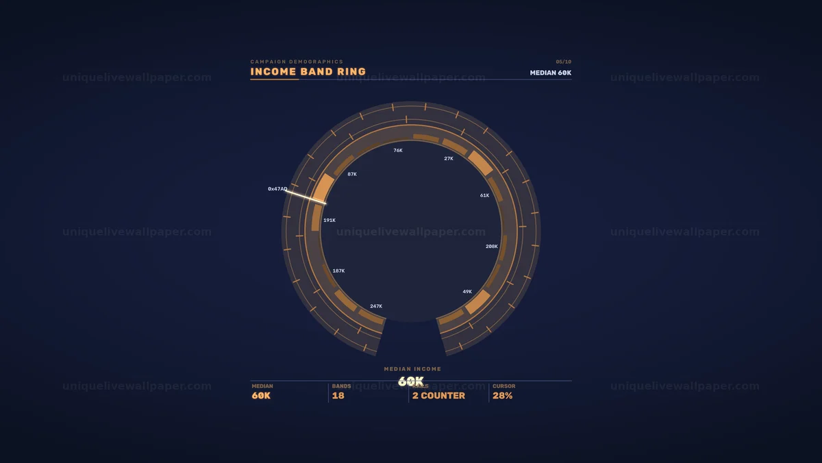 Campaign Demographics Income Band HUD Seamless Loop