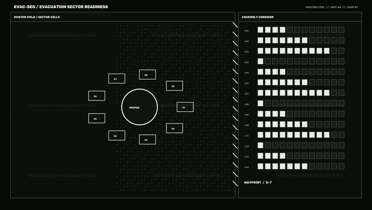 Evacuation Sector Status HUD Seamless Loop