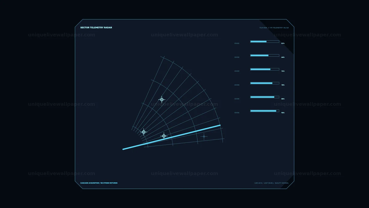 Telemetry Radar HUD with Channel Meters Seamless Loop