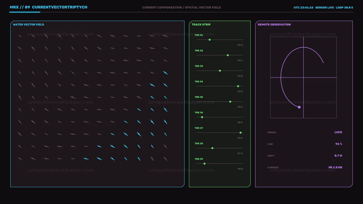 Water Vector Field Data HUD Seamless Loop