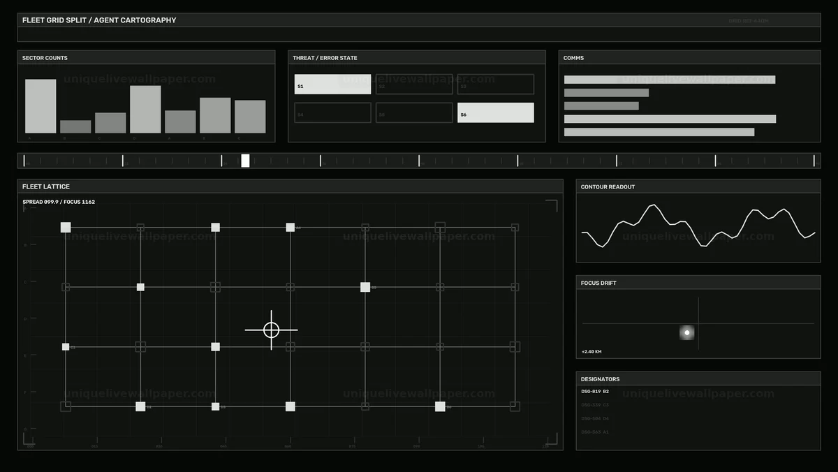 AI Agent Activity Dashboard HUD Seamless Loop