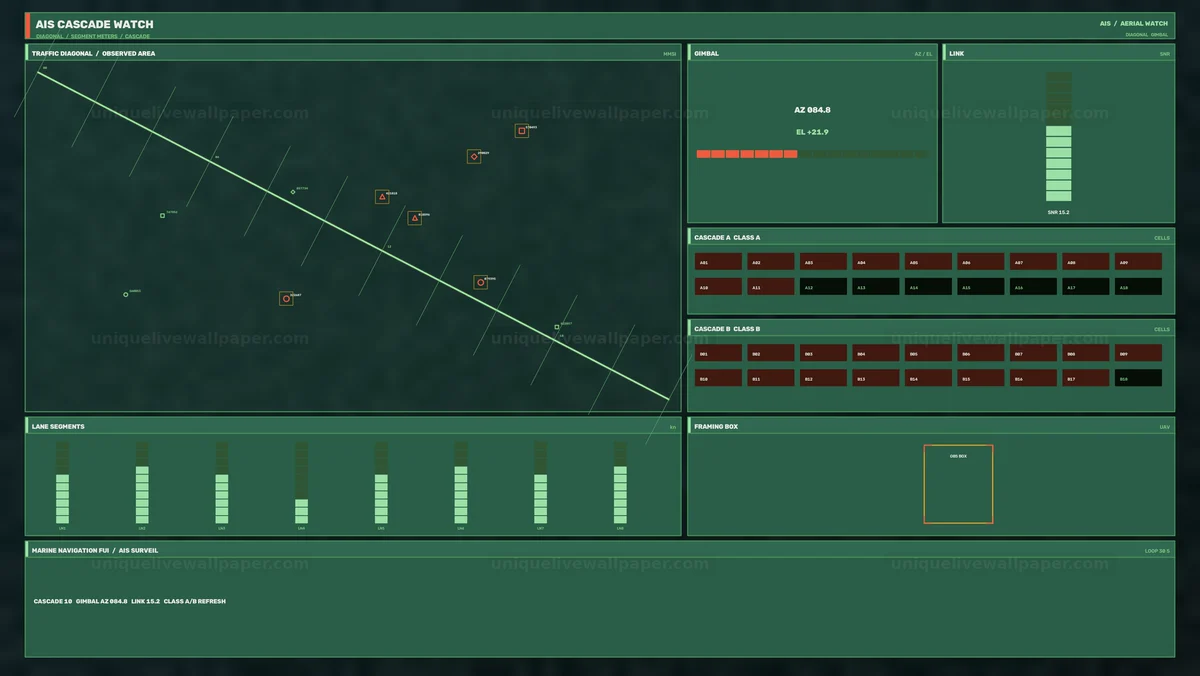 Marine Traffic Surveillance HUD Seamless Loop