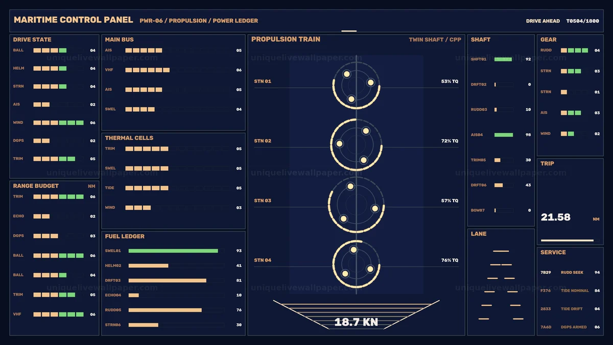 Maritime Propulsion Control Panel Seamless Loop