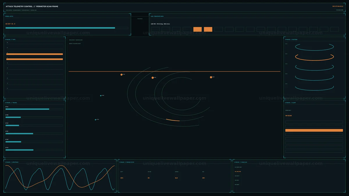 Military Perimeter Scan Radar HUD Seamless Loop