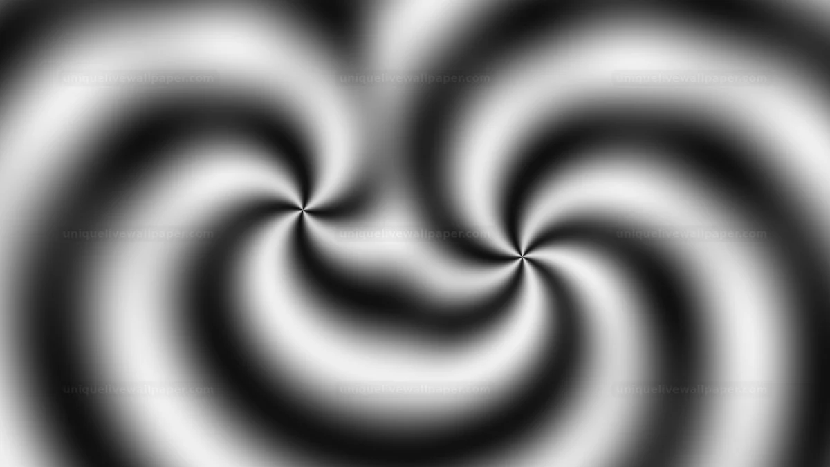 Watermarked thumbnail for Black and white abstract spiral transition background showing motion