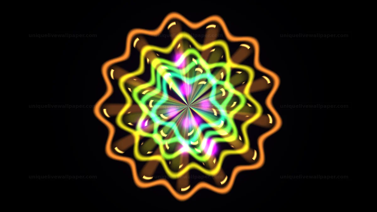 Watermarked thumbnail for Neon Kaleidoscopic Mandala Seamless Loop