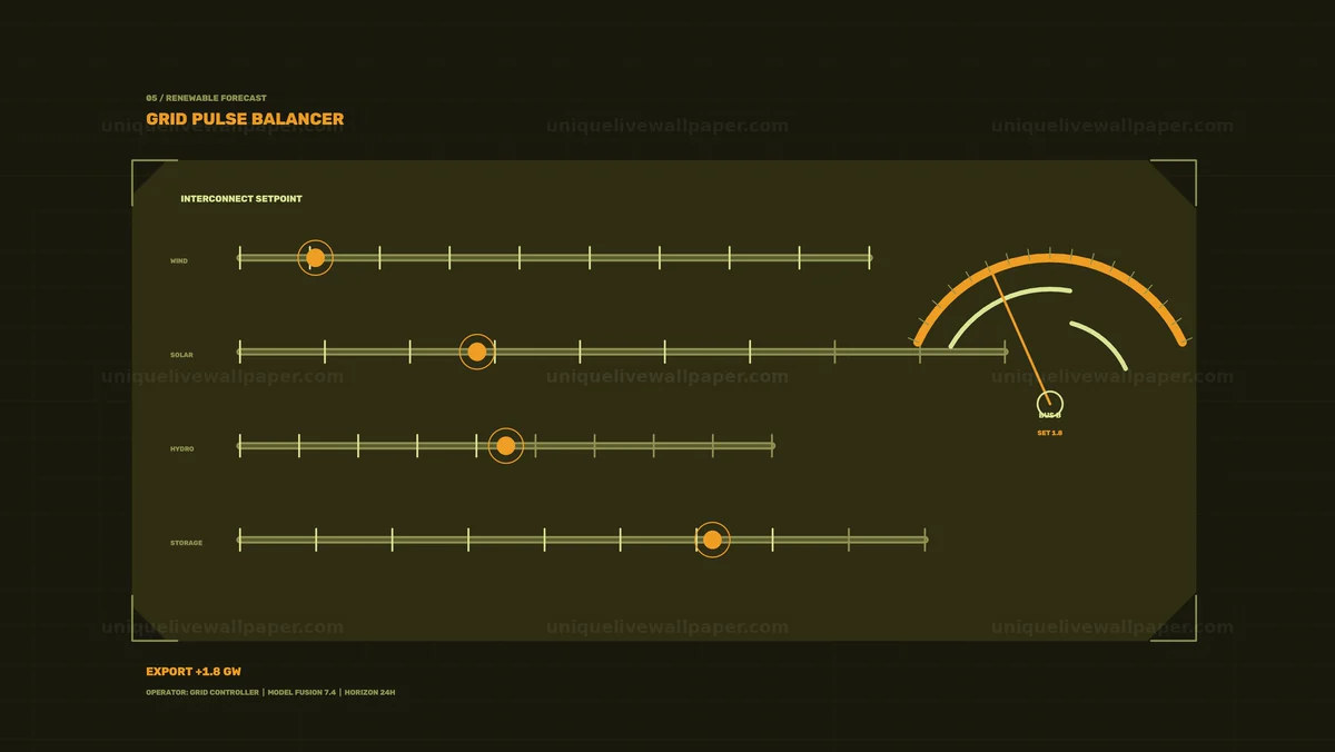 Renewable Energy Grid Forecast HUD Seamless Loop