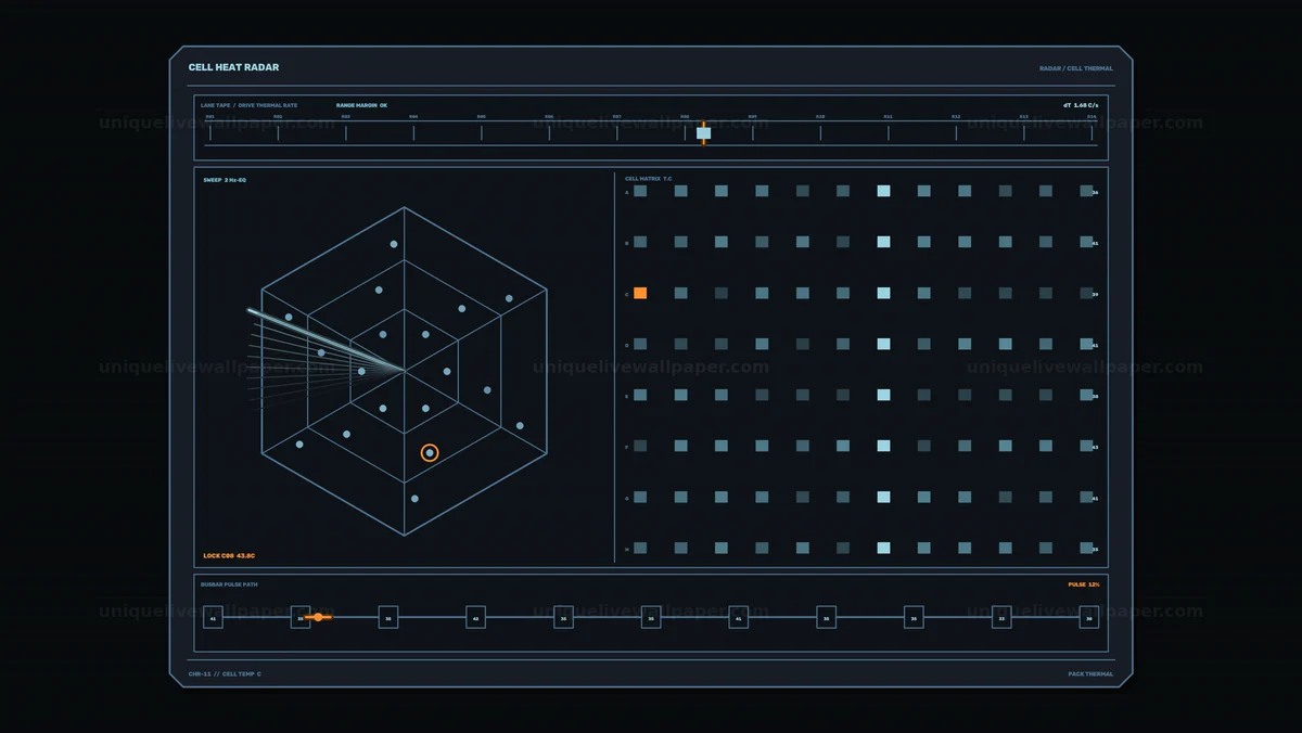 Battery Cell Temperature Dashboard Animation Seamless Loop