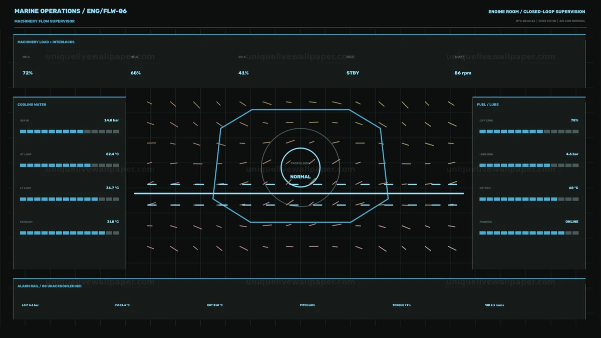Industrial Engine Monitoring HUD Seamless Loop
