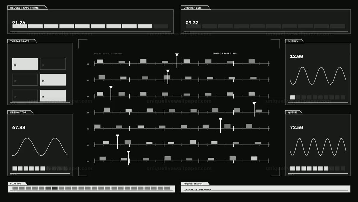 Watermarked thumbnail for Diagnostic Data HUD Screen Seamless Loop