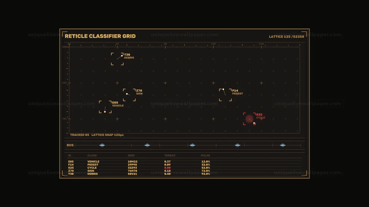 Advanced AI Heads-Up Display Classifier Grid Seamless Loop