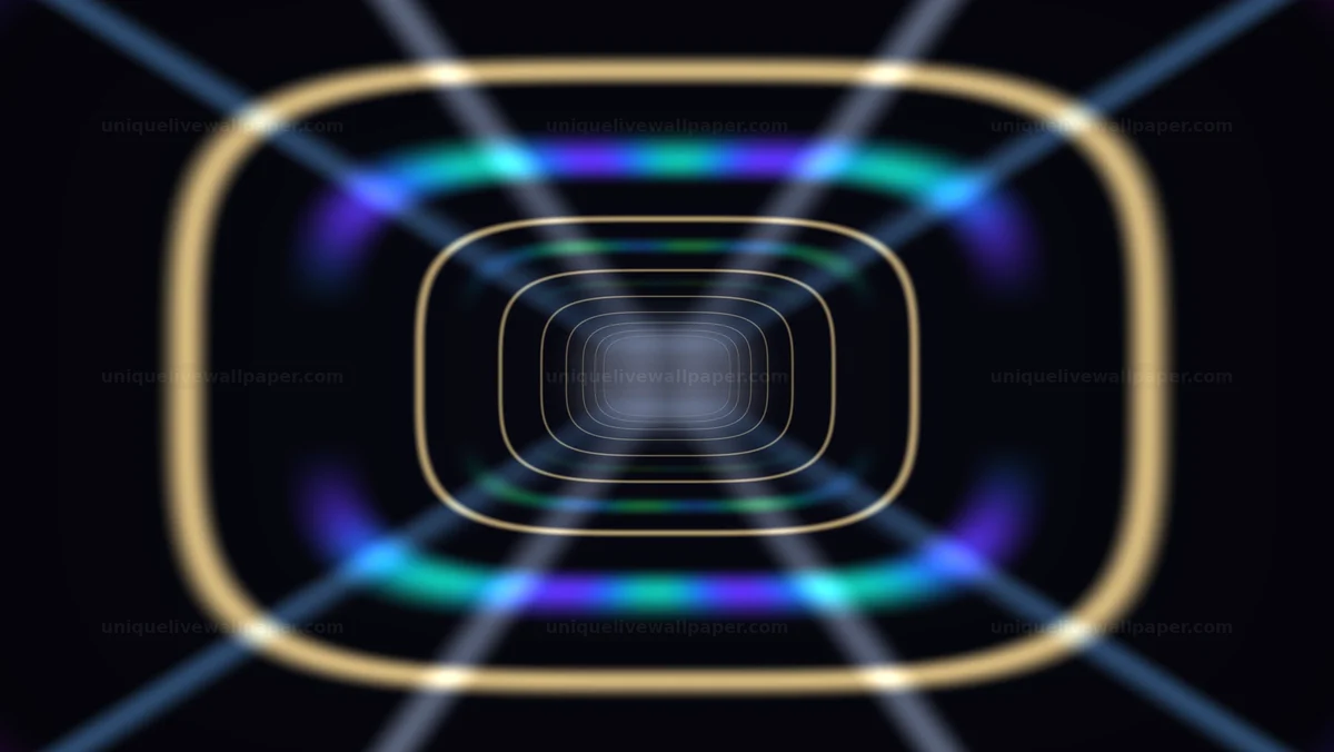Neon Rounded Rectangle Light Tunnel Seamless Loop