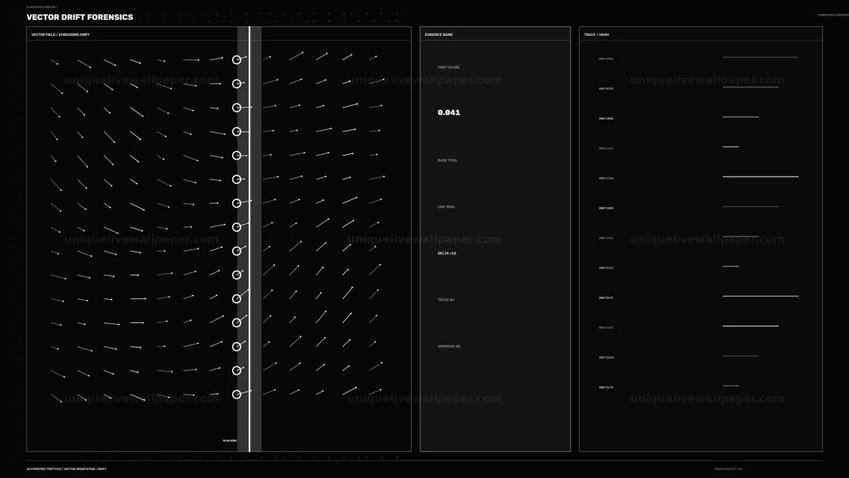 AI Inference Monitoring Vector Drift HUD