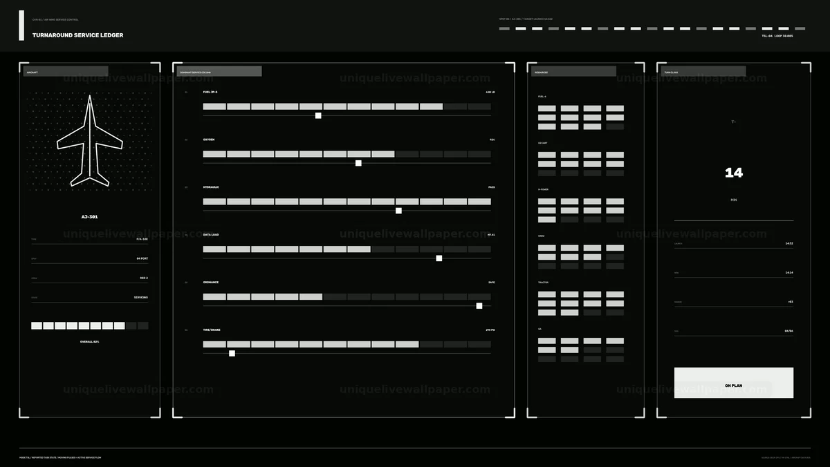 Watermarked thumbnail for Aircraft Carrier Aircraft Service Status HUD Seamless Loop