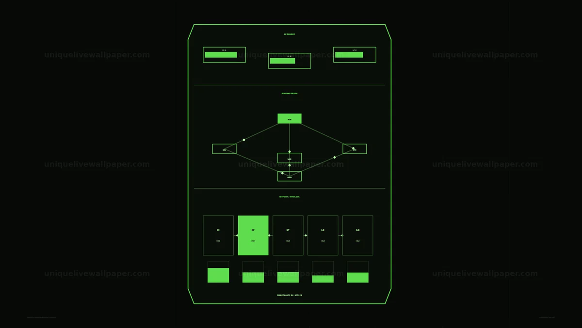 Watermarked thumbnail for Futuristic Data Routing HUD Seamless Loop