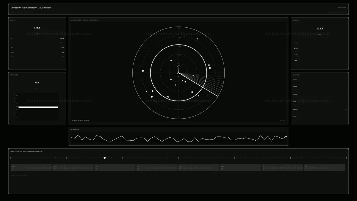 Drone Altitude Data Radar HUD Seamless Loop