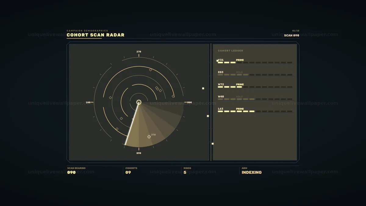 Watermarked thumbnail for Campaign Demographics Cohort Radar HUD Seamless Loop
