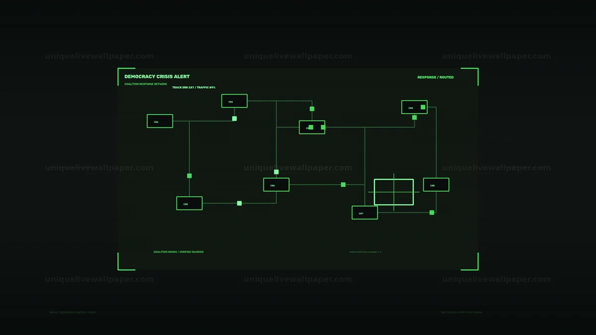 Democracy Crisis Alert Network HUD Seamless Loop